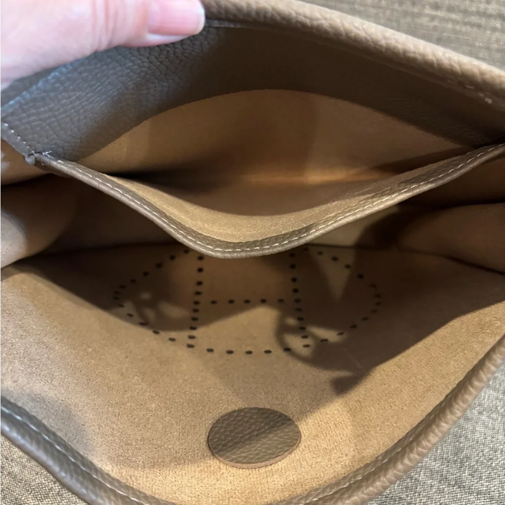 Khaki Leather Crossbody Bag